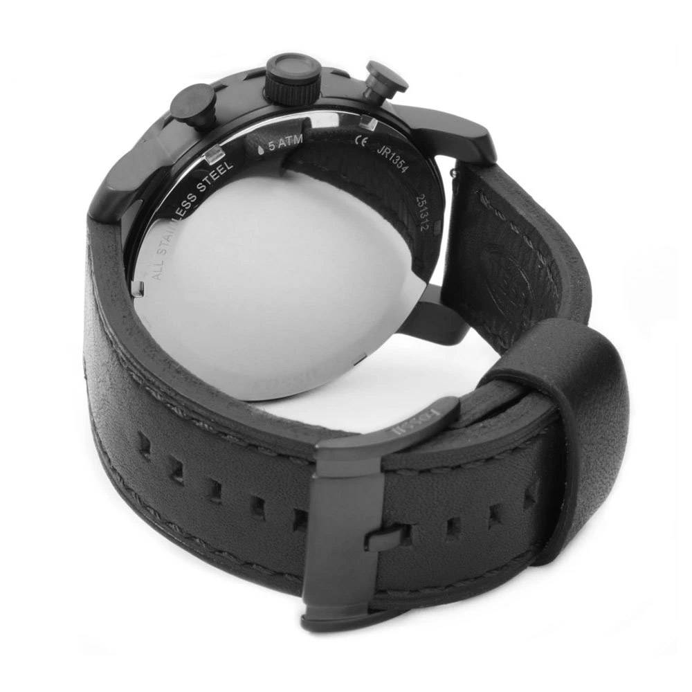 Fossil Nate Chronograph Black Dial Black Leather Strap Watch for Men - JR1354 Buy Now By Fossil