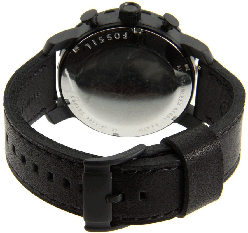 Fossil Nate Chronograph Black Dial Black Leather Strap Watch for Men - JR1354 Buy Now By Fossil