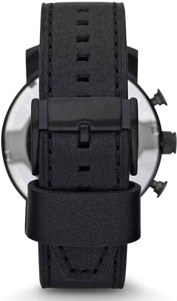 Fossil Nate Chronograph Black Dial Black Leather Strap Watch for Men - JR1354 Buy Now By Fossil