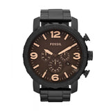 Fossil Nate Chrongraph Ion Plated Black Dial Black Steel Strap Watch for Men - JR1356 Buy Now By Fossil