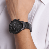 Fossil Nate Chronograph Black Dial Black Steel Strap Watch for Men - JR1401 Buy Now By Fossil