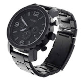 Fossil Nate Chronograph Black Dial Black Steel Strap Watch for Men - JR1401 Buy Now By Fossil