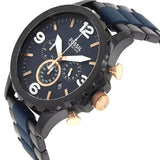 Fossil Nate Chronograph Blue Dial Two Tone Steel Strap Watch for Men - JR1494 Buy Now By Fossil