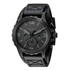 Fossil Nate Chronograph Black Dial Black Leather Strap Watch for Men - JR1510 Buy Now By Fossil