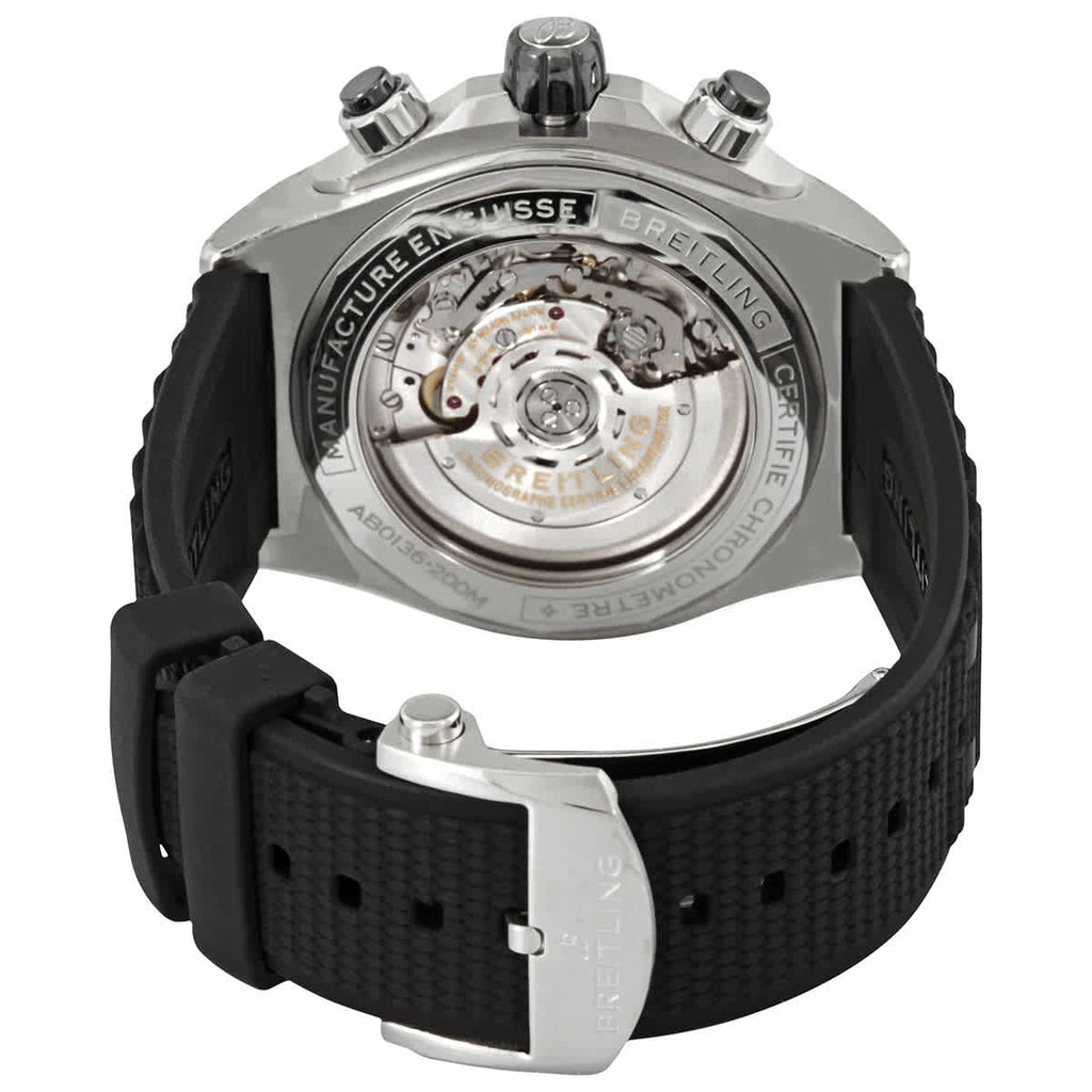 Breitling Super Chronomat B01 44 Black Dial Black Rubber Strap Watch for Men - AB0136251B1S1 Buy Now By Breitling