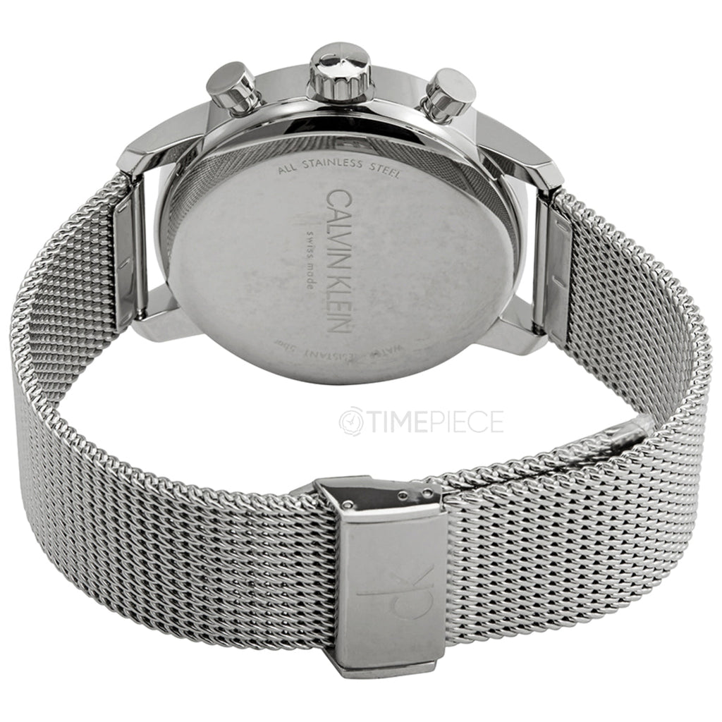 Calvin Klein City Chronograph Black Dial Silver Mesh Bracelet Watch for Men - K2G27121 Buy Now By Calvin Klein
