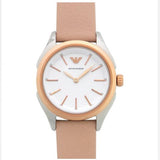 Emporio Armani Valeria Quartz White Dial Beige Leather Strap Watch For Women - AR11031 Buy Now By Emporio Armani