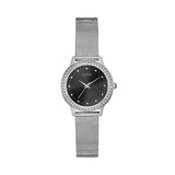 Guess Chelsea Crystals Black Dial Silver Mesh Bracelet Watch For Women - W0647L5 Buy Now By Guess