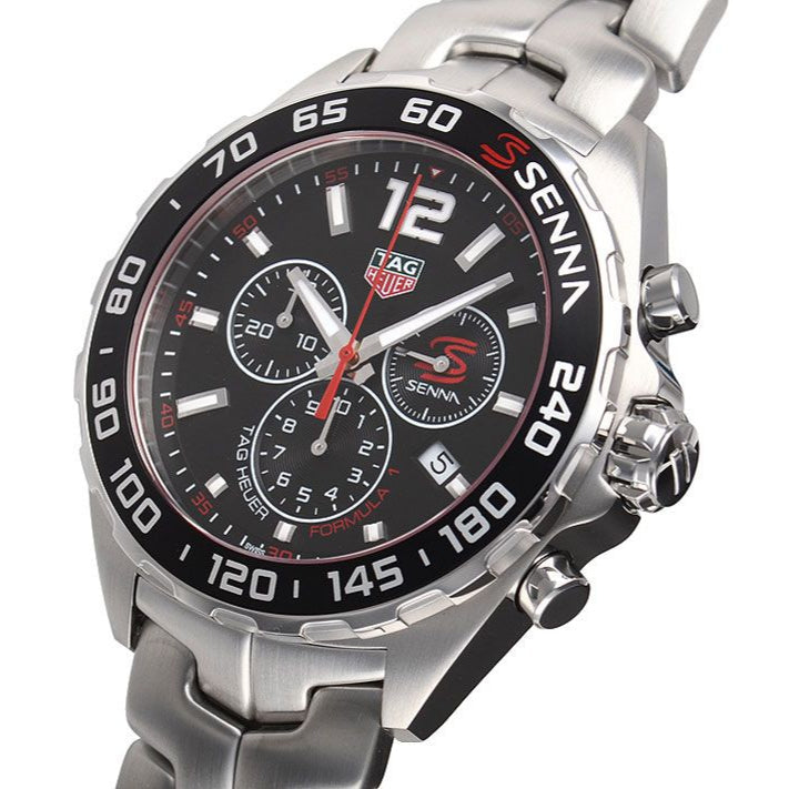 Tag Heuer Senna Chronograph Special Edition Black Dial Silver Steel Strap Watch for Men - CAZ1015.BA0883 Buy Now By Tag Heuer