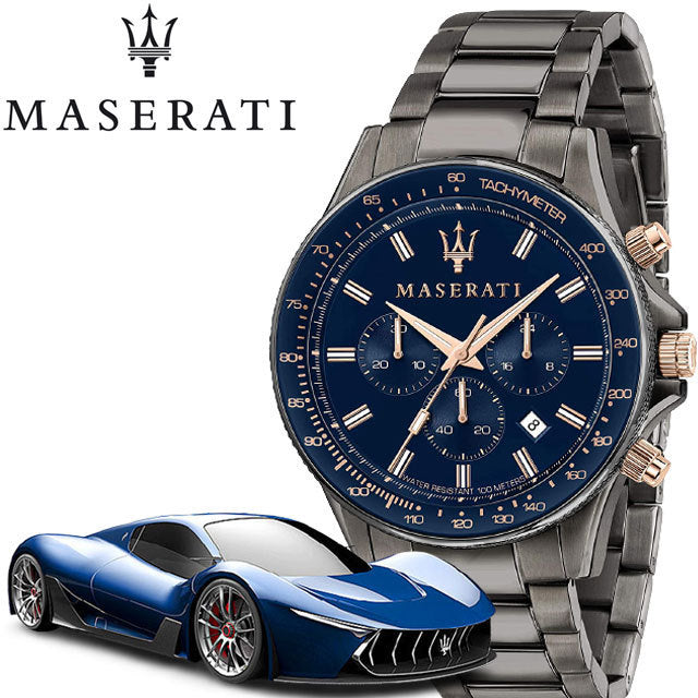 Maserati SFIDA Chronograph Blue Dial Grey Steel Strap Watch For Men - R8873640001 Buy Now By Maserati