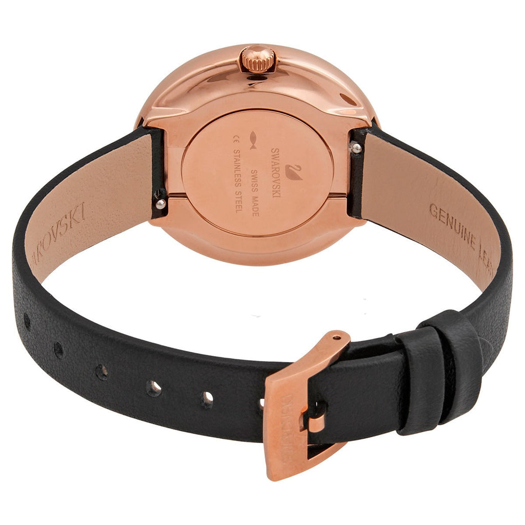 Swarovski Crystalline Pure Black Dial Black Leather Strap Watch for Women - 5275043 Buy Now By Swarovski