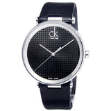 Calvin Klein Sight Black Dial Black Leather Strap Watch for Men - K1S21102 Buy Now By Calvin Klein