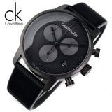 Calvin Klein City Chronograph Grey Dial Black Leather Strap Watch for Men - K2G177C3 Buy Now By Calvin Klein