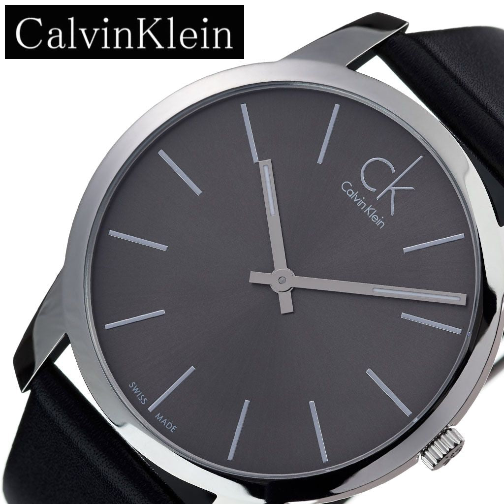 Calvin Klein City Grey Dial Black Leather Strap Watch For Men - K2G21107 Buy Now By Calvin Klein