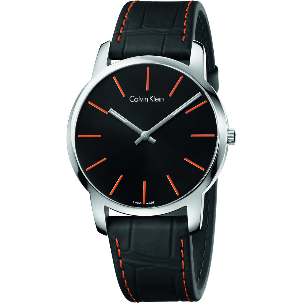 Calvin Klein City Black Dial Black Leather Strap Watch for Men - K2G211C1 Buy Now By Calvin Klein