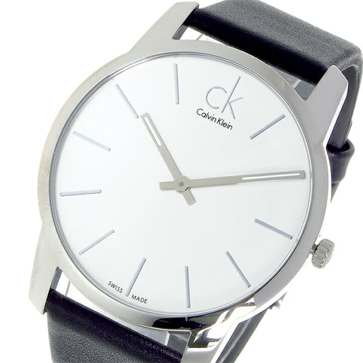 Calvin Klein City White Dial Black Leather Strap Watch For Men - K2G211C6 Buy Now By Calvin Klein