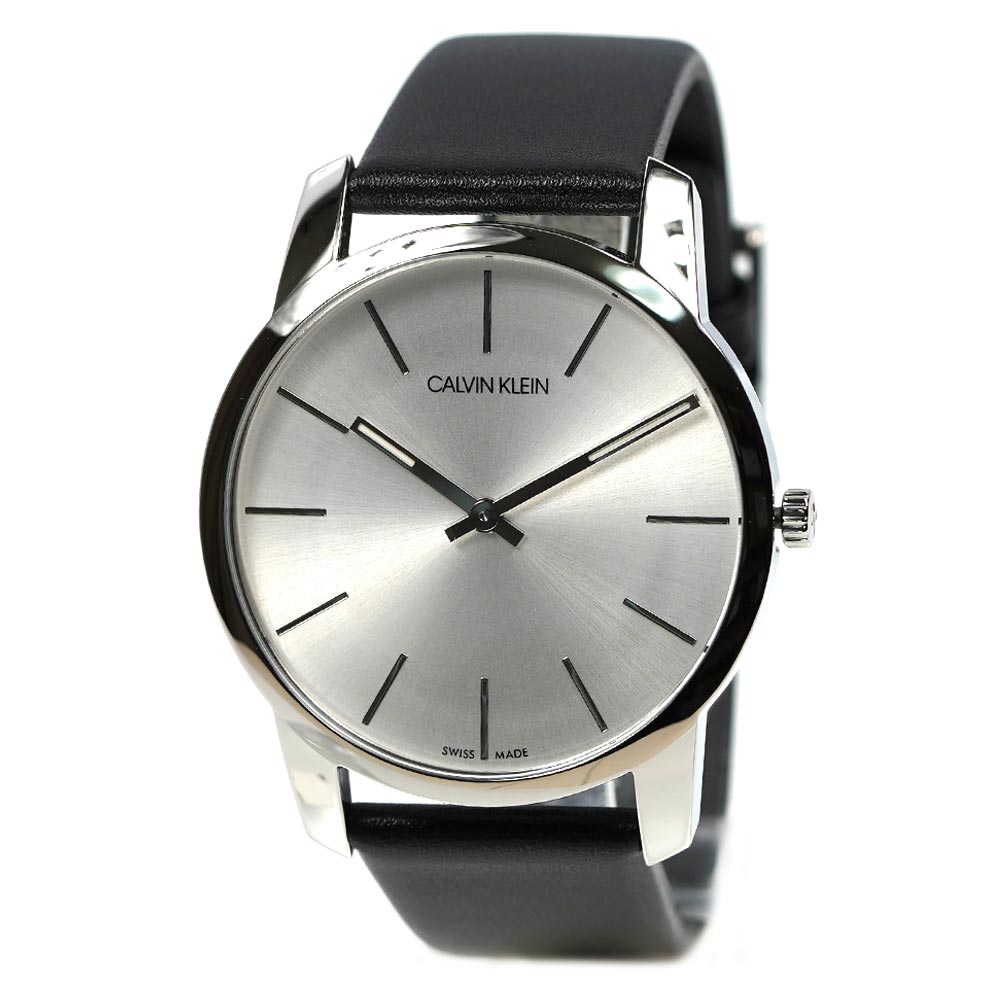 Calvin Klein City White Dial Black Leather Strap Watch For Men - K2G211C6 Buy Now By Calvin Klein