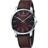 Calvin Klein City Brown Dial Brown Leather Strap Watch for Men - K2G211GK Buy Now By Calvin Klein