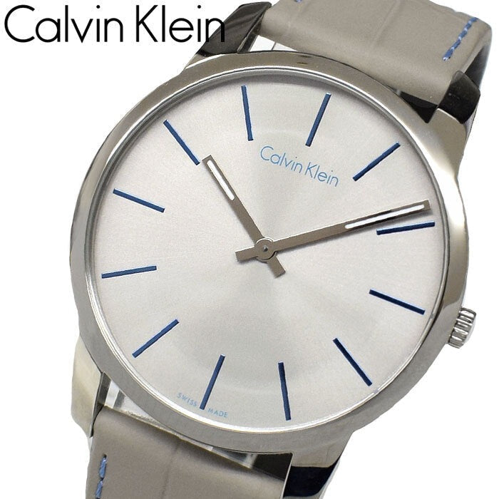 Calvin Klein City Silver Dial Grey Leather Strap Watch for Men - K2G211Q4 Buy Now By Calvin Klein
