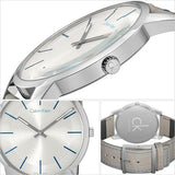 Calvin Klein City Silver Dial Grey Leather Strap Watch for Men - K2G211Q4 Buy Now By Calvin Klein