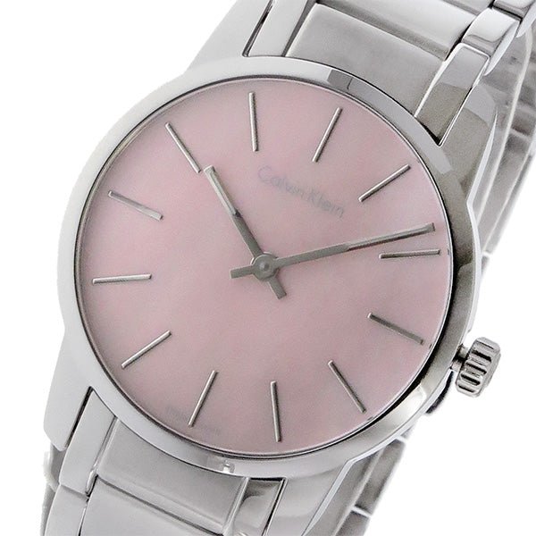 Calvin Klein City Pink Mother of Pearl Dial Stainless Steel Strap Watch For Women - K2G2314E Buy Now By Calvin Klein