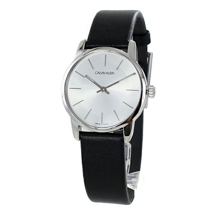 Calvin Klein City Silver Dial Black Leather Strap Watch For Women - K2G231C6 Buy Now By Calvin Klein