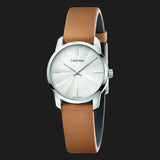 Calvin Klein City Silver Dial Orange Leather Strap Watch for Women - K2G231G6 Buy Now By Calvin Klein