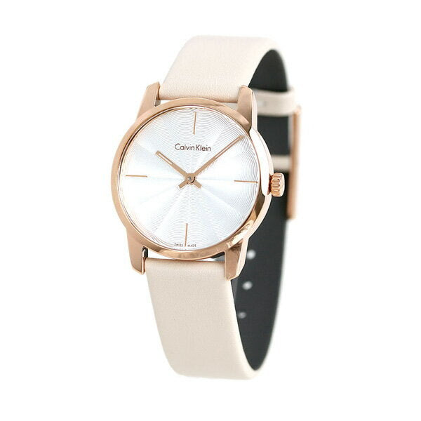 Calvin Klein City Silver Dial White Leather Strap Watch for Women - K2G236X6 Buy Now By Calvin Klein