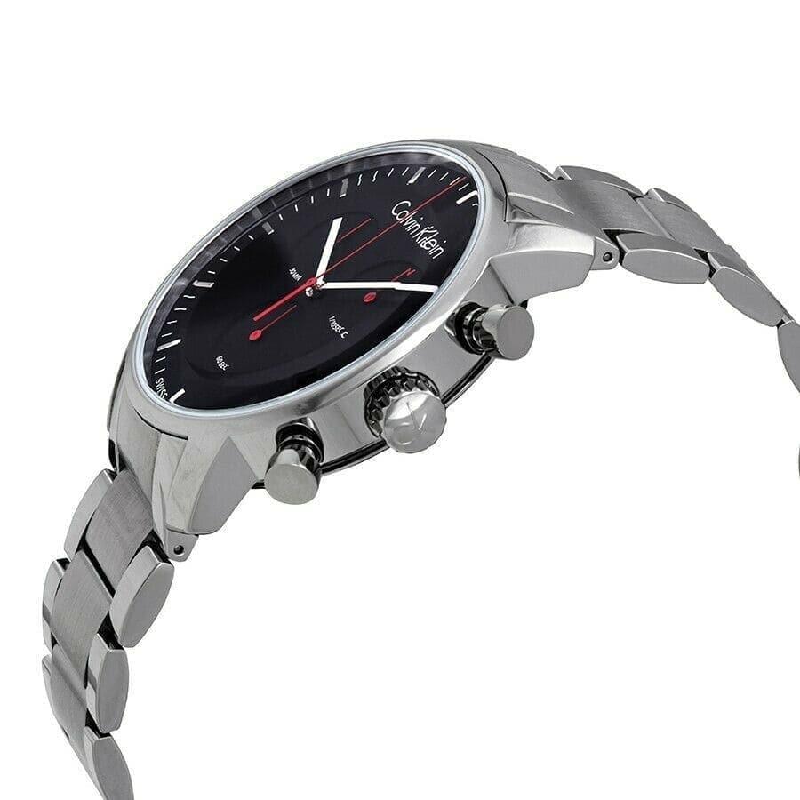 Calvin Klein City Chronograph Black Dial Silver Steel Strap Watch for Men - K2G27141 Buy Now By Calvin Klein