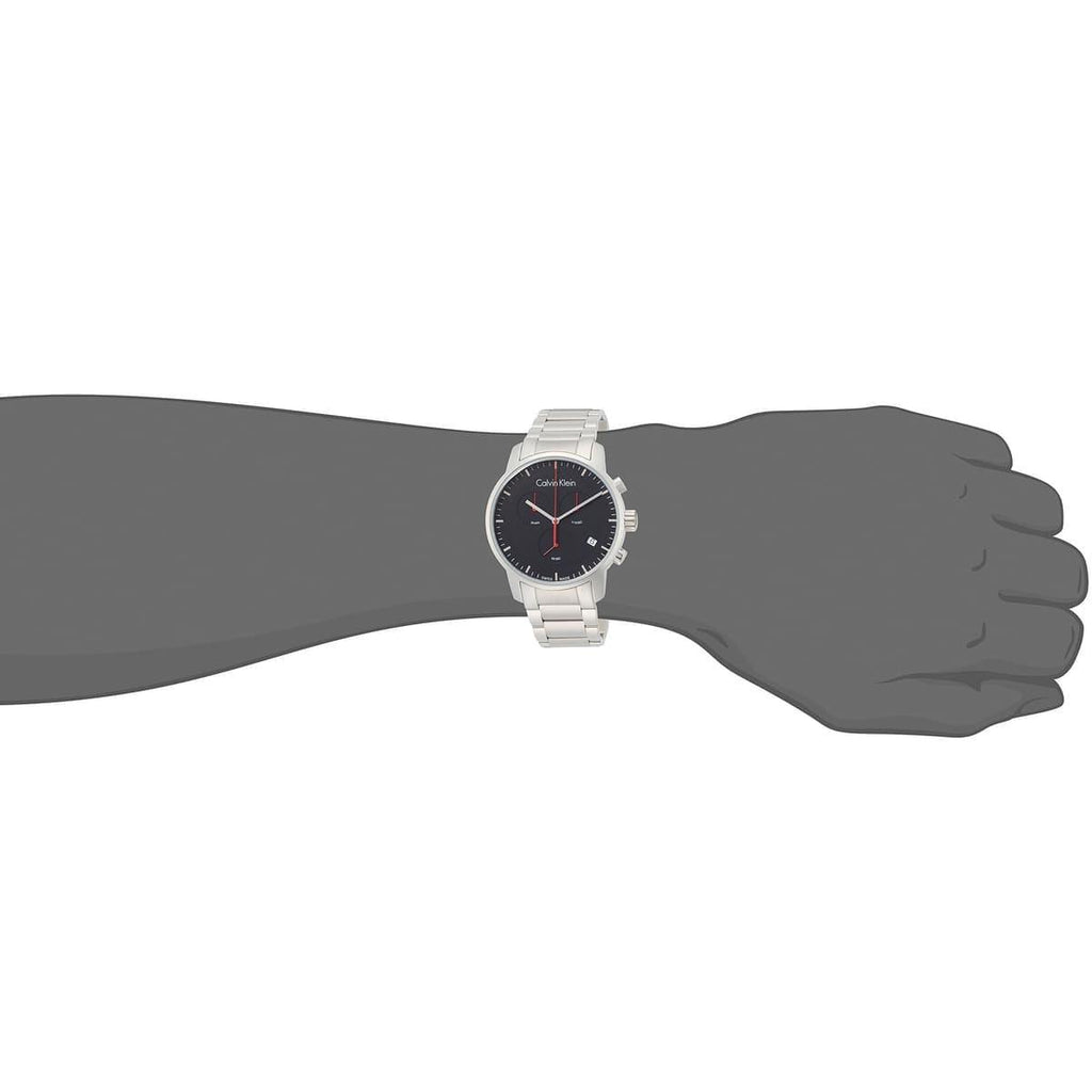 Calvin Klein City Chronograph Black Dial Silver Steel Strap Watch for Men - K2G27141 Buy Now By Calvin Klein
