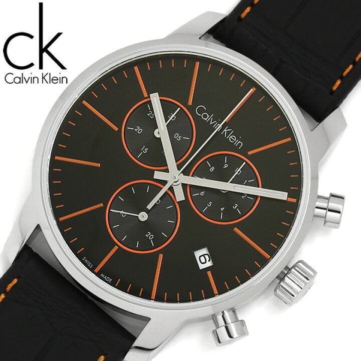 Calvin Klein City Chronograph Black Dial Black Leather Strap Watch for Men - K2G271C1 Buy Now By Calvin Klein