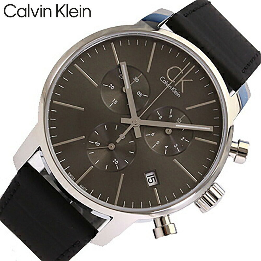 Calvin Klein City Chronograph Black Dial Black Leather Strap Watch for Men - K2G271C3 Buy Now By Calvin Klein