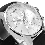 Calvin Klein City Chronograph Silver Dial Black Leather Strap Watch for Men - K2G271C6 Buy Now By Calvin Klein