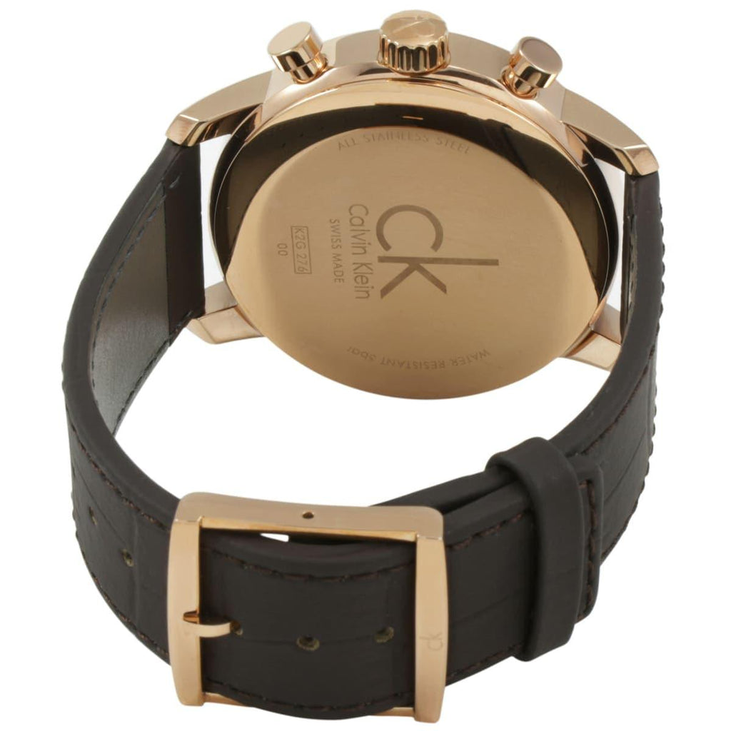 Calvin Klein City Chronograph Grey Dial Brown Leather Strap Watch for Men - K2G276G3 Buy Now By Calvin Klein