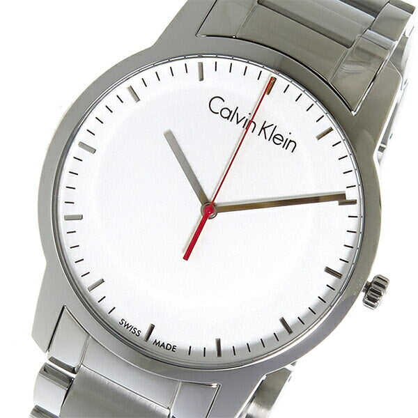 Calvin Klein City Quartz White Dial Silver Steel Strap Watch for Men - K2G2G1Z6 Buy Now By Calvin Klein