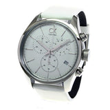 Calvin Klein Masculine Chronograph White Dial White Leather Strap Watch for Men - K2H27101 Buy Now By Calvin Klein