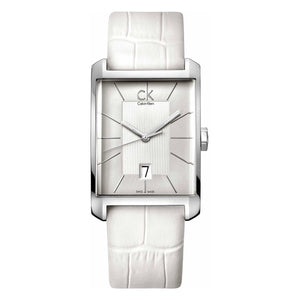 Calvin Klein Window White Dial White Leather Strap Watch for Men - K2M21120 Buy Now By Calvin Klein