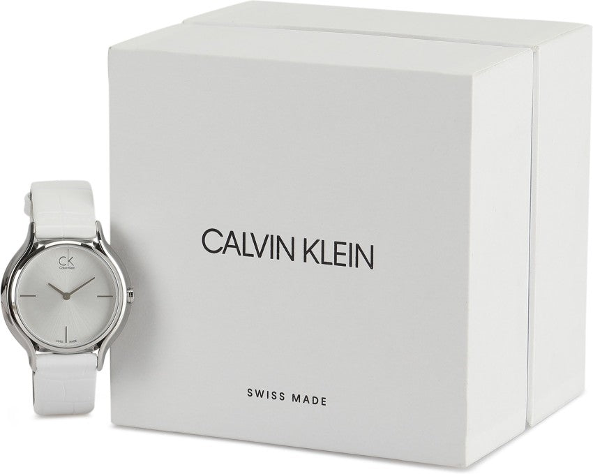 Calvin Klein Skirt White Dial White Leather Strap Watch for Women - K2U231K6 Buy Now By Calvin Klein