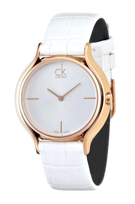 Calvin Klein Skirt White Dial White Leather Strap Watch for Women - K2U236K6 Buy Now By Calvin Klein