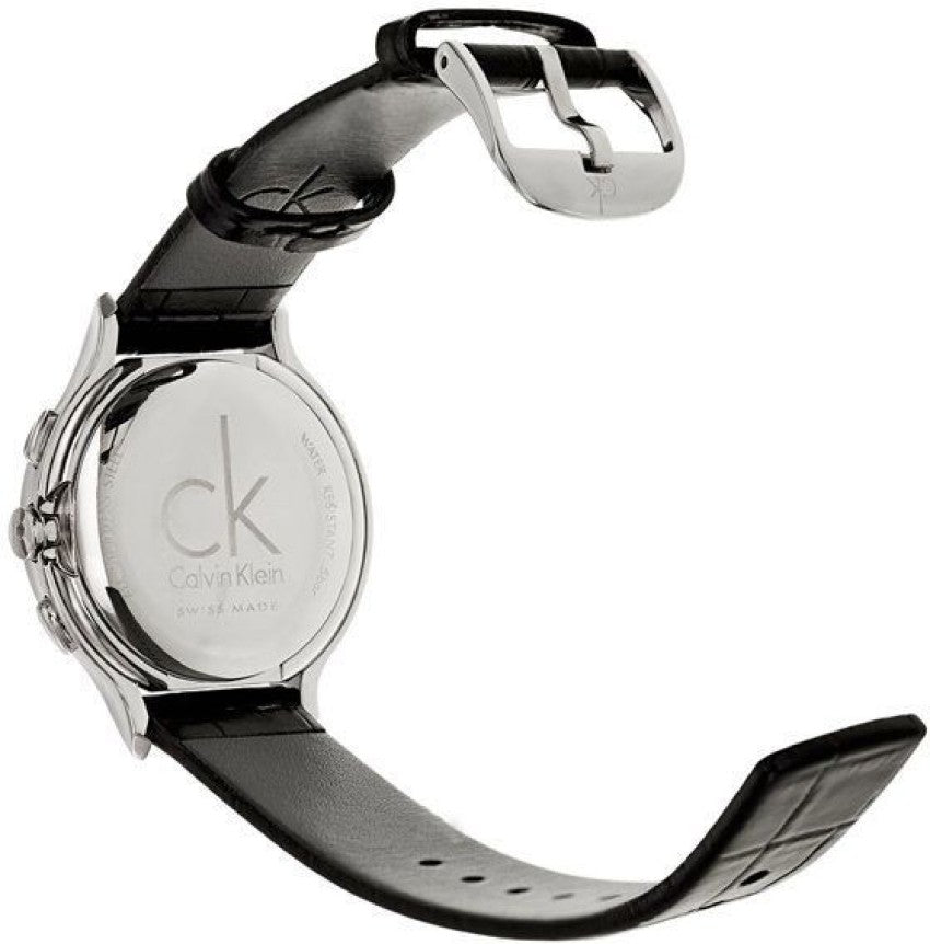 Calvin Klein Skirt Chronograph Black Dial Black Leather Strap Watch for Men - K2U291C1 Buy Now By Calvin Klein