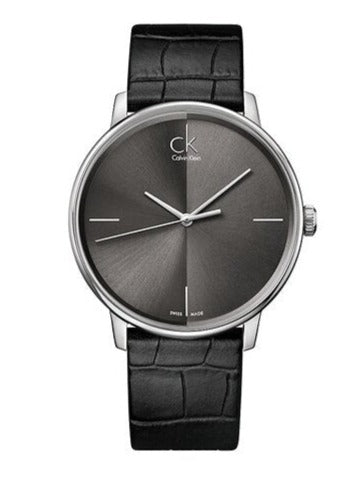 Calvin Klein Accent Black Dial Black Leather Strap Watch for Men - K2Y2X1C3 Buy Now By Calvin Klein