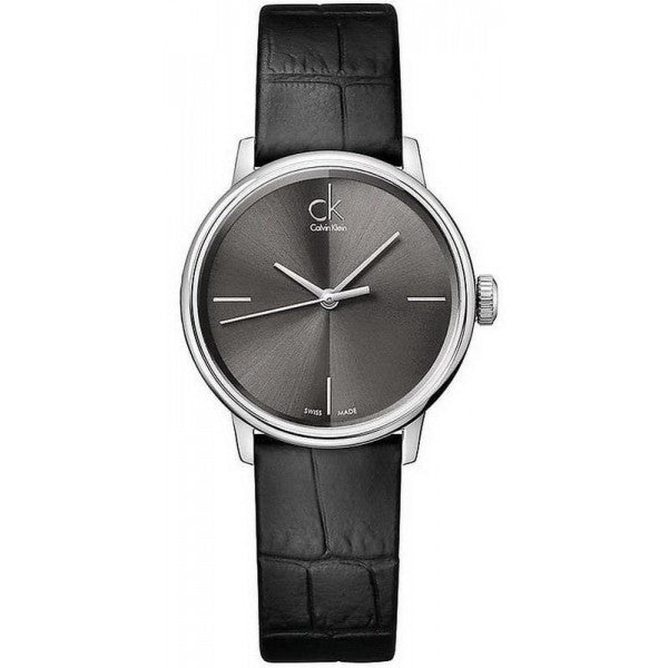 Calvin Klein Accent Black Dial Black Leather Strap Watch for Women - K2Y2Y1C3 Buy Now By Calvin Klein