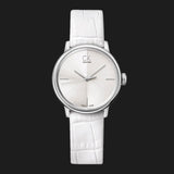 Calvin Klein Accent White Dial White Leather Strap Watch for Women - K2Y2Y1K6 Buy Now By Calvin Klein
