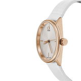 Calvin Klein Accent Silver Dial White Leather Strap Watch for Women - K2Y216K6 Buy Now By Calvin Klein