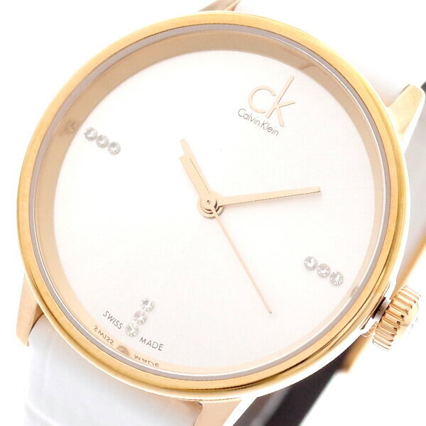 Calvin Klein Accent White Dial White Leather Strap Watch for Women - K2Y2Y6KW Buy Now By Calvin Klein