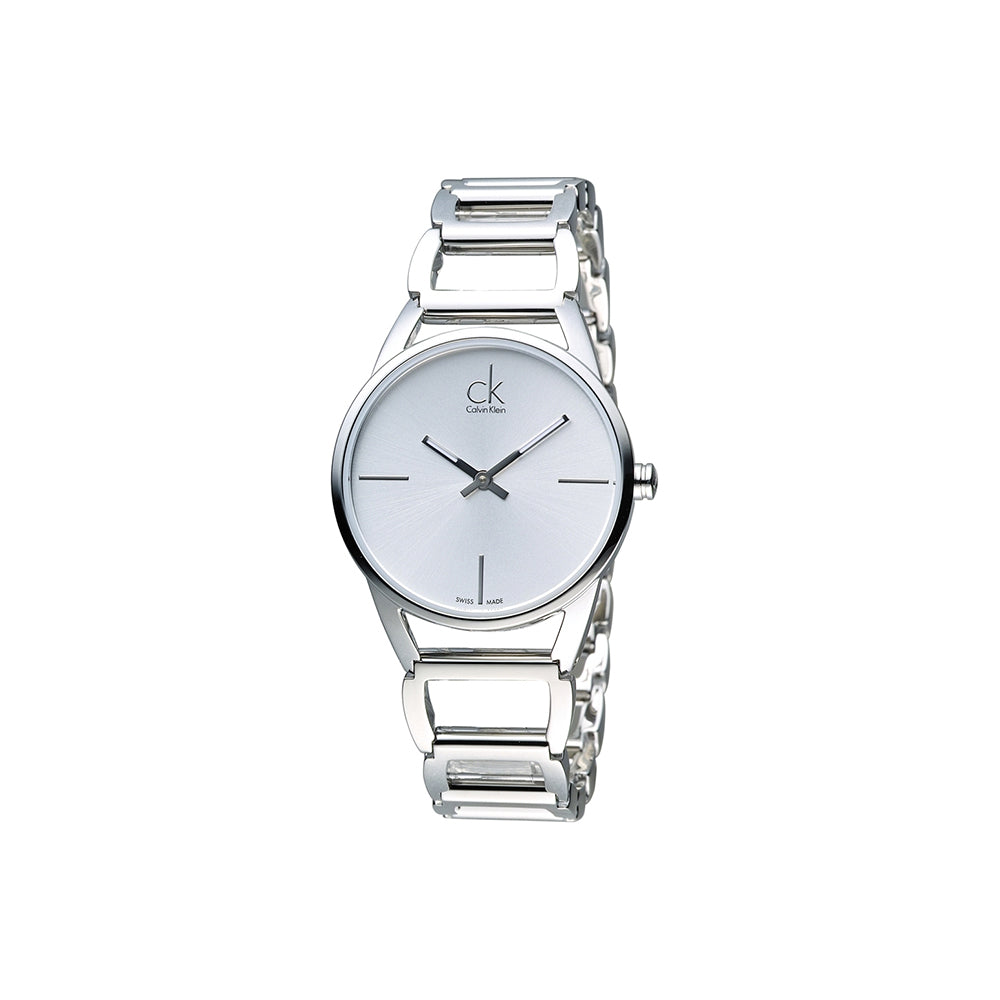 Calvin Klein Stately White Dial Silver Steel Strap Watch for Women - K3G23126 Buy Now By Calvin Klein