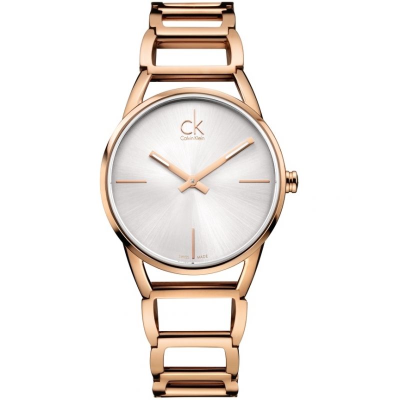 Calvin Klein Stately White Dial Rose Gold Steel Strap Watch for Women - K3G23626 Buy Now By Calvin Klein