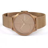 Calvin Klein Minimal Quartz Pink Gold Dial Pink Gold Mesh Bracelet Watch for Men - K3M11TFK Buy Now By Calvin Klein