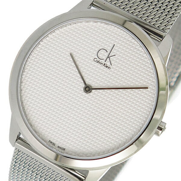 Calvin Klein Minimal White Dial Silver Mesh Bracelet Watch for Men - K3M2112Y Buy Now By Calvin Klein