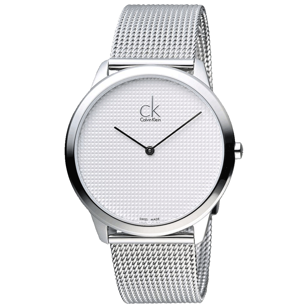 Calvin Klein Minimal White Dial Silver Mesh Bracelet Watch for Men - K3M2112Y Buy Now By Calvin Klein